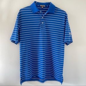 Peter Millar Blue and White Striped Polo Shirt